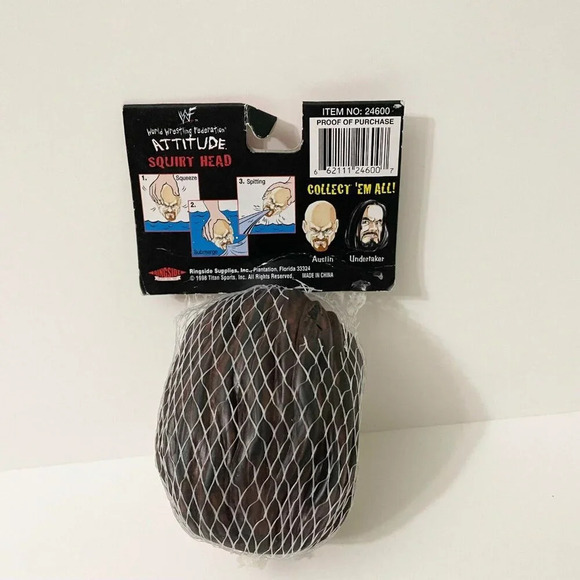 Vtg 1998 WWF Undertaker Ringside Supplies Squirt Head Attitude Flaws - Picture 4 of 13